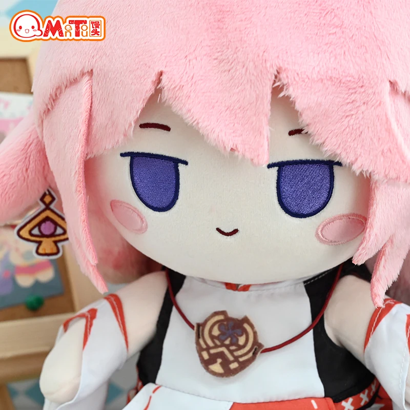 30cm Cushions Game Genshin Impact Yae Miko Yaemiko 30cm Sitting Plush Doll Cosplay Fan Gift  Decorative Sofa Soft Pillows Cusion