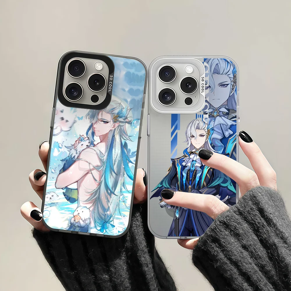 Game Genshin Impact Neuvillette Phone Case For Samsung S25 S24 S23 A07 A17 A06 Ultra FE Plus Protective IMD Color Cover