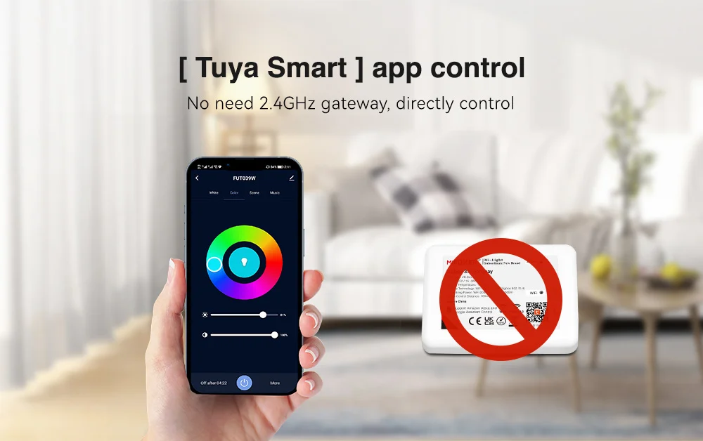 Miboxer WiFi+2.4G LED Controller Single Color Dual White RGB RGBW RGB+CCT SW2 SW5 WL5 Tuya Music APP Voice Control