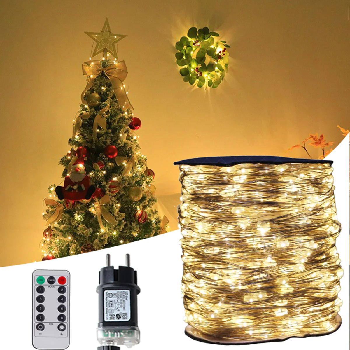 100 متر-200 متر سلسلة أضواء عيد الميلاد جارلاند الجنية أضواء LED للخارجية السنة الجديدة حفل زفاف شرفة شجرة عيد الميلاد الديكور #1