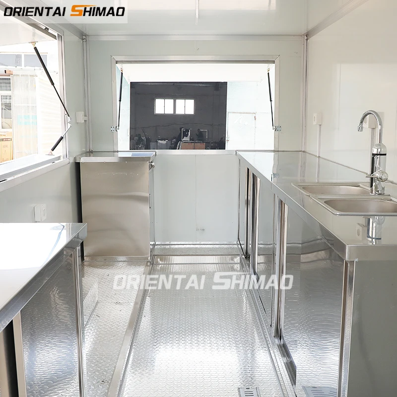 Oriental Shimao Most Popular Multifunctional Towable Food Trailer Fast Food Cart Built-In Power Candy Pizza Ice Cream Turkey