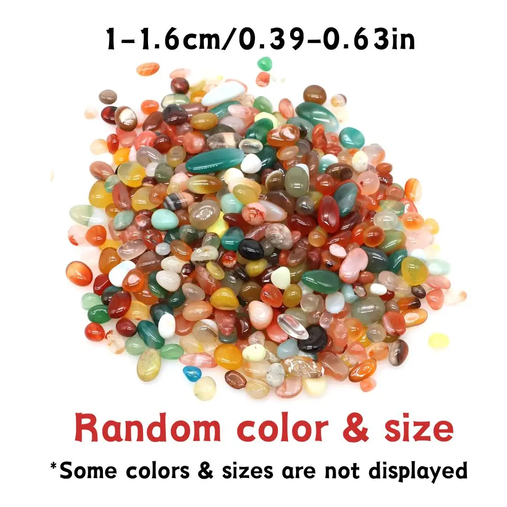100/200/500g Bulk Mixed Agate Tumbled Pebbles Smooth Colorful Mini Rocks Aquarium Terrarium Vase Filler YMY