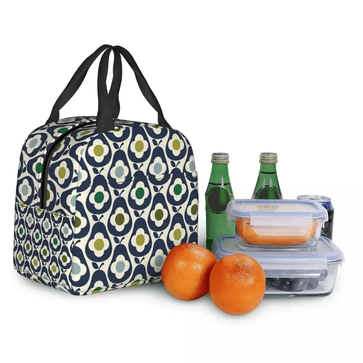 صندوق غداء قابل لإعادة الاستخدام على الطراز الاسكندنافي للنساء، مقاوم للتسرب، مبرد حراري معزول للطعام، حقيبة غداء للعمل المكتبي