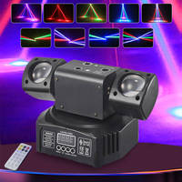 New Rotating Beam Laser Strobe 3 in 1 LED Moving Head Remote Control DMX512 DJ Disco Bar Club Party Wedding Stage Effect Light
