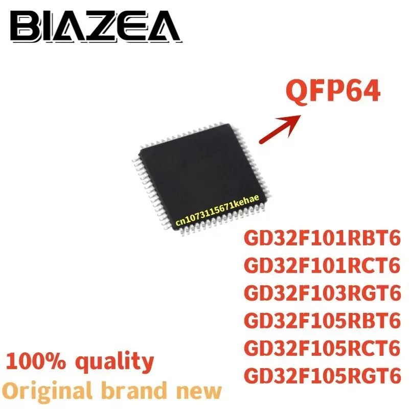 1piece GD32F101RBT6 GD32F101RCT6 GD32F103RGT6 GD32F105RBT6 GD32F105RCT6 GD32F105RGT6 QFP64 Chipset