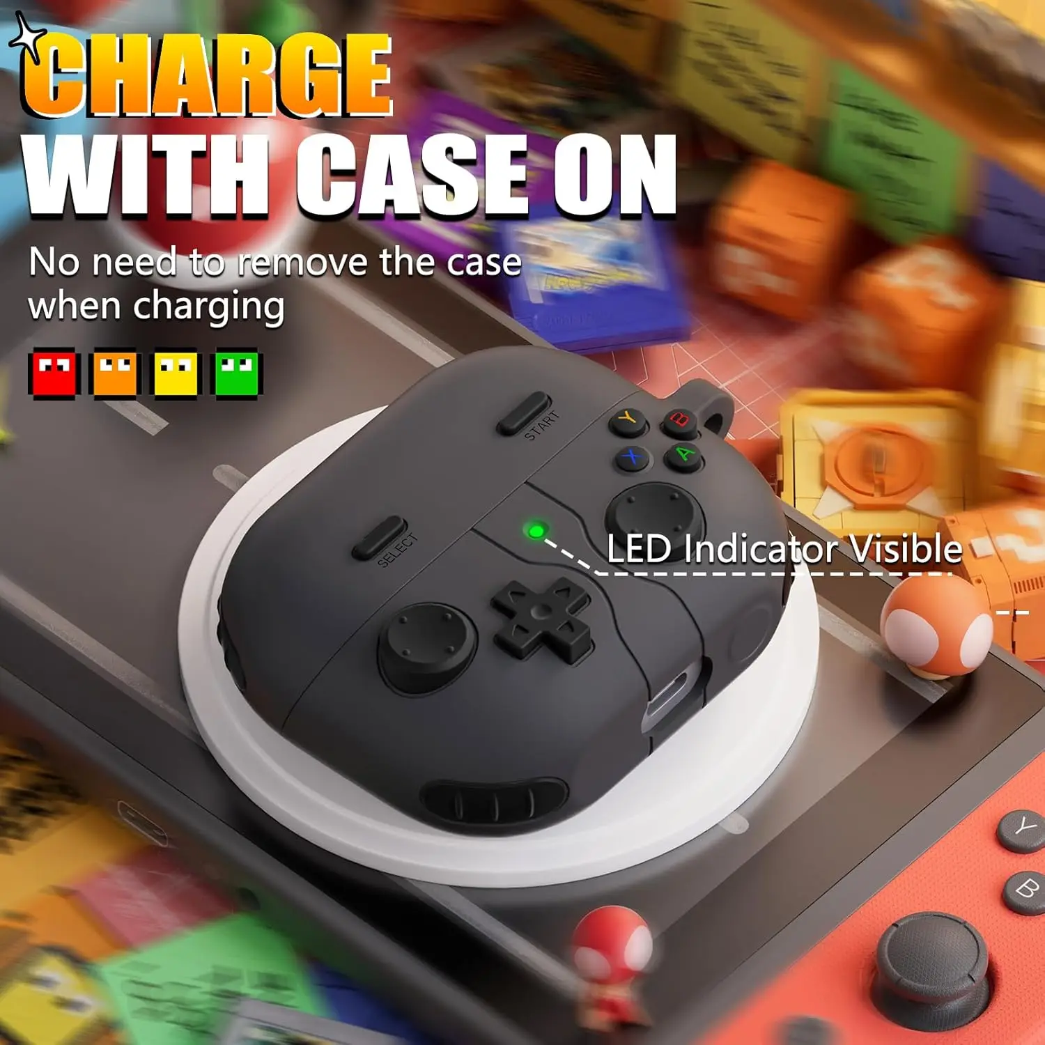 حافظة 2025 لهاتف سامسونج جالاكسي Buds3 FE & Buds3 حافظة جالاكسي براعم 3 برو تصميم مشغل ألعاب من السيليكون الناعم لهاتف سامسونج جالاكسي Buds3 FE #4