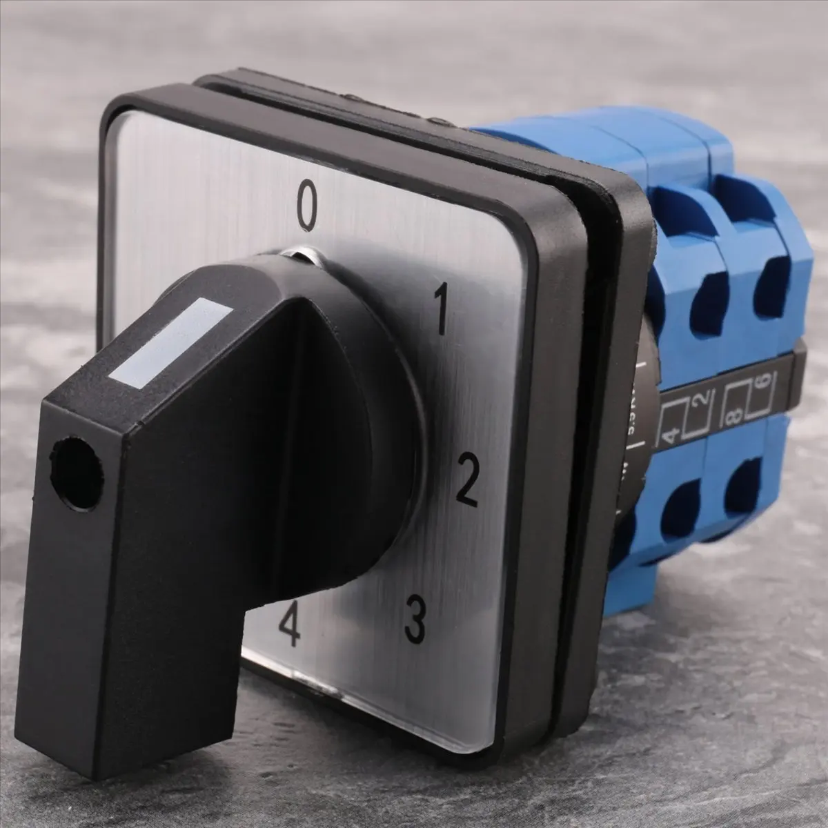 #68O 8 Terminals 5 Positions Master Control Rotary Cam Switch Black+Blue,Changeover Cam Switch,()