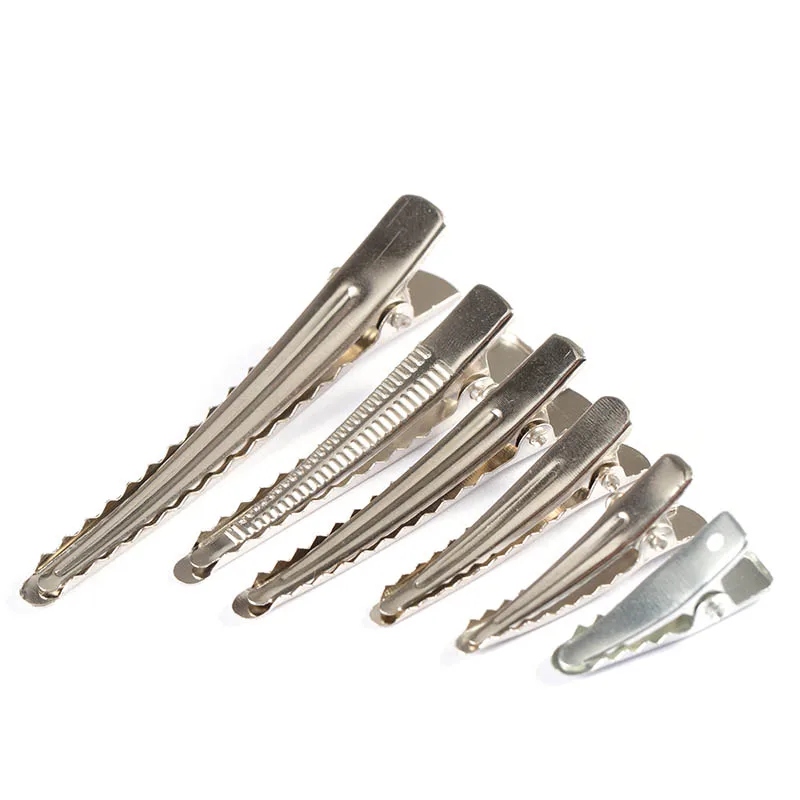 50pcs 25-60mm Hair Clip Single Prong Alligator Hairpin With Teeth Blank Setting Base For Jewelry Making DIY