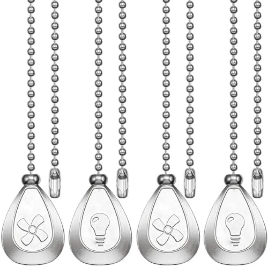 Silver Decorative Ceiling Fan Pull Chain Set