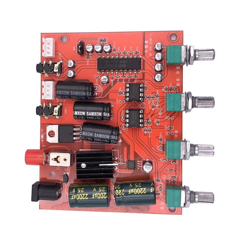 Tenghong 1pcs NE5532 Stereo Pre-amp Preamplifier Tone Board Audio Amplifier Module With JRC2150BBE Sound Processing DC12V-20V