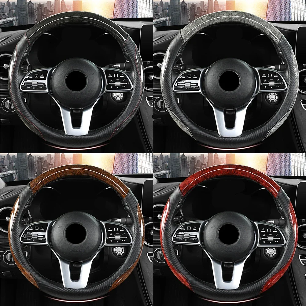 Car Steering Wheel Cover Peach Wood Grain Non-slip 38cm Four Seasons General Motors Handle Cover Advanced Sense Appearance