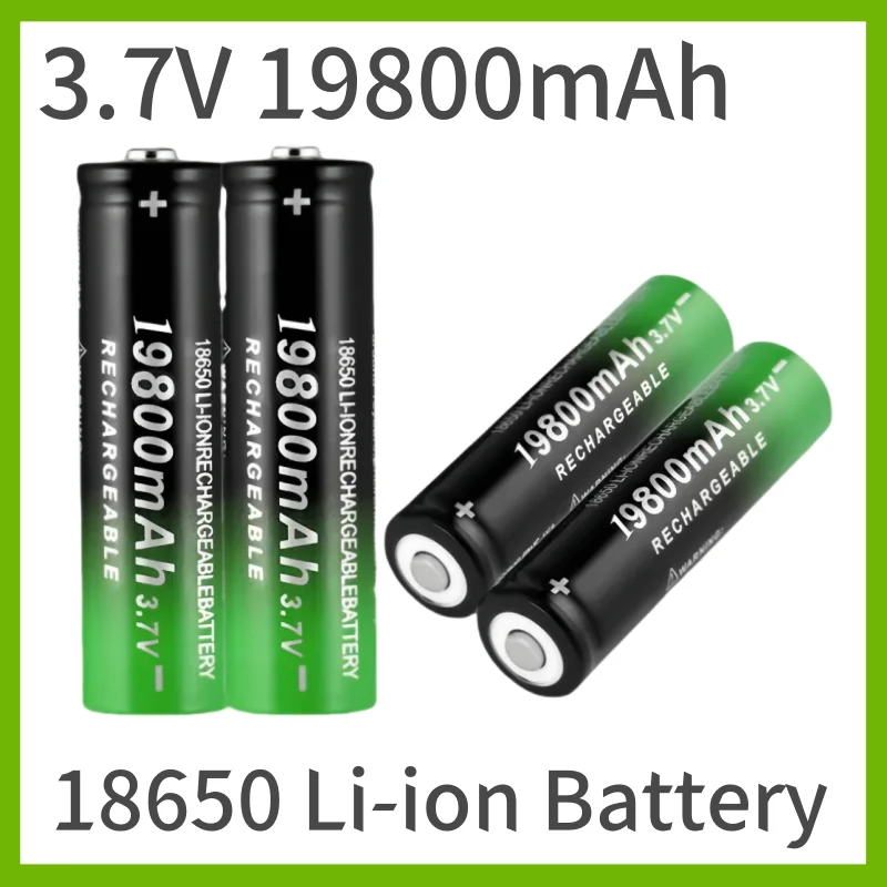 New 18650 Lithium Batteries Flashlight 18650 Rechargeable-Battery lpega 3.7V 19800Mah for Flashlight + USB charger