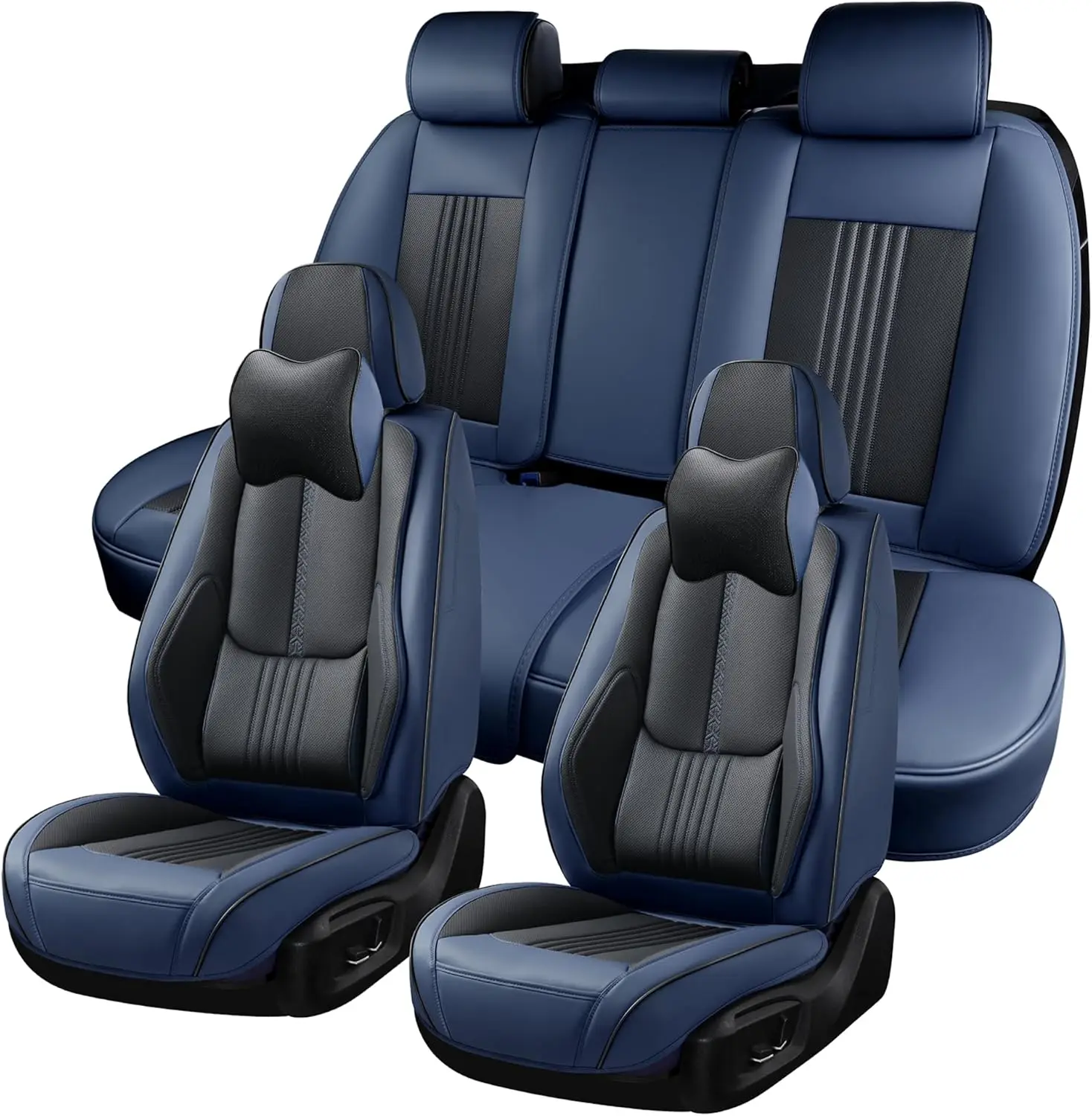

Car Seat Covers Full Set, Front and Rear Seat Covers for Cars, Waterproof Leather Auto Seat Protectors with Head Pillow, Car Sea