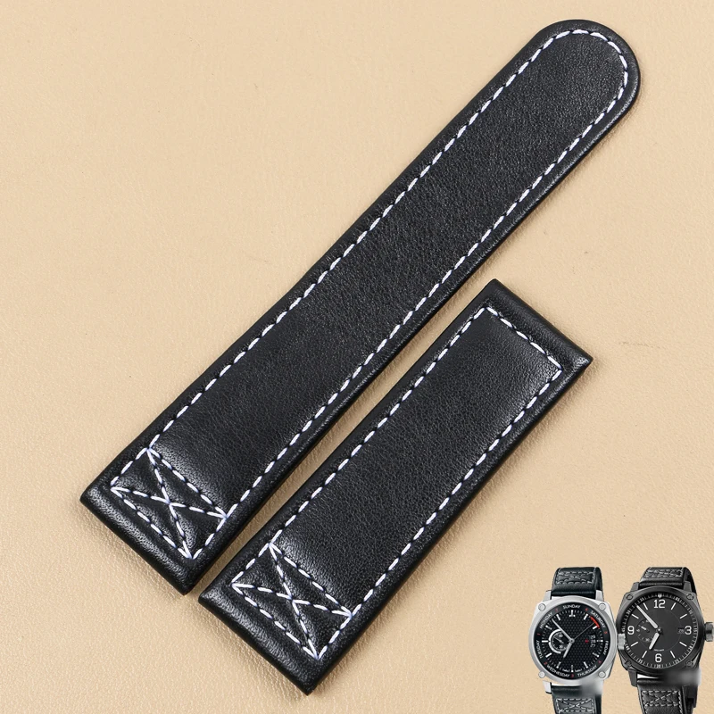 for Oris Haolishi first layer calfskin strap aviation series 643.7617.4764ls leather watch with bracelet male 22mm