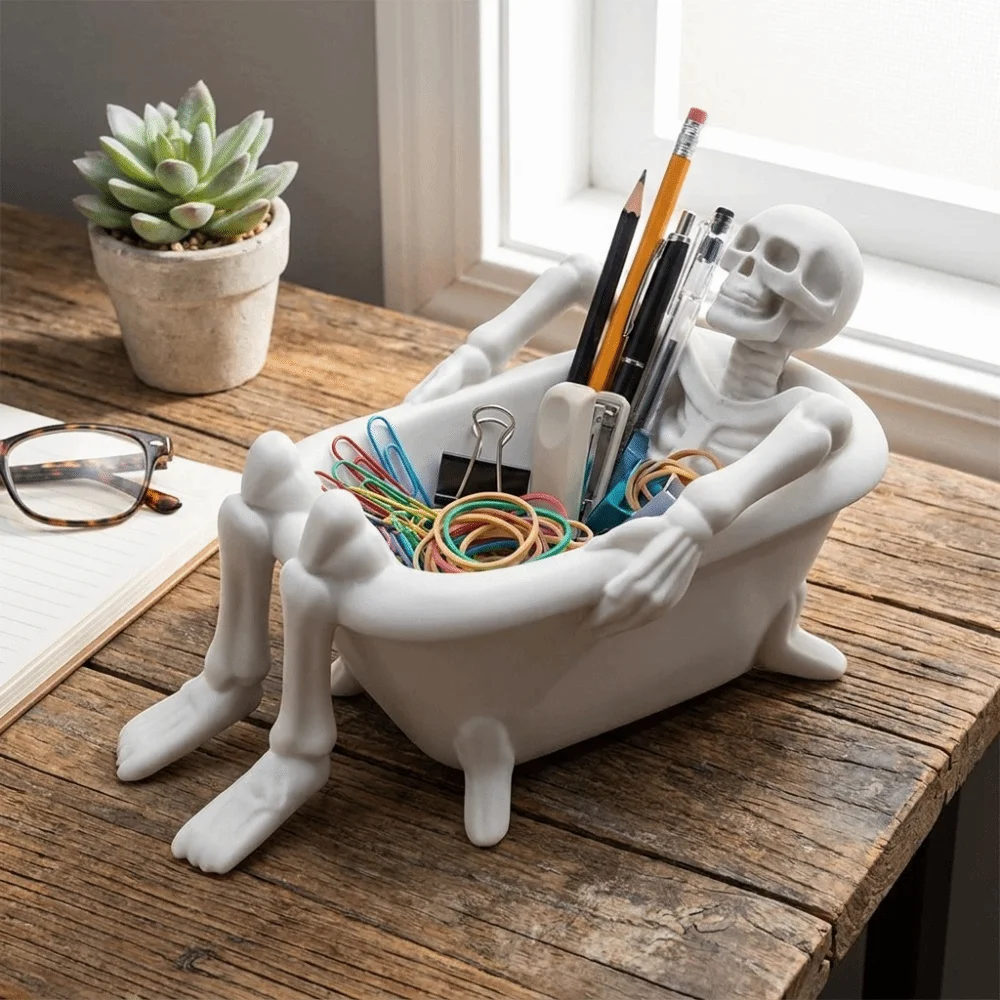 Well-Made Resin Storage Tray Smooth Surface Solid Resin Material Desktop Organizer Sturdy Construction Fine Detailing