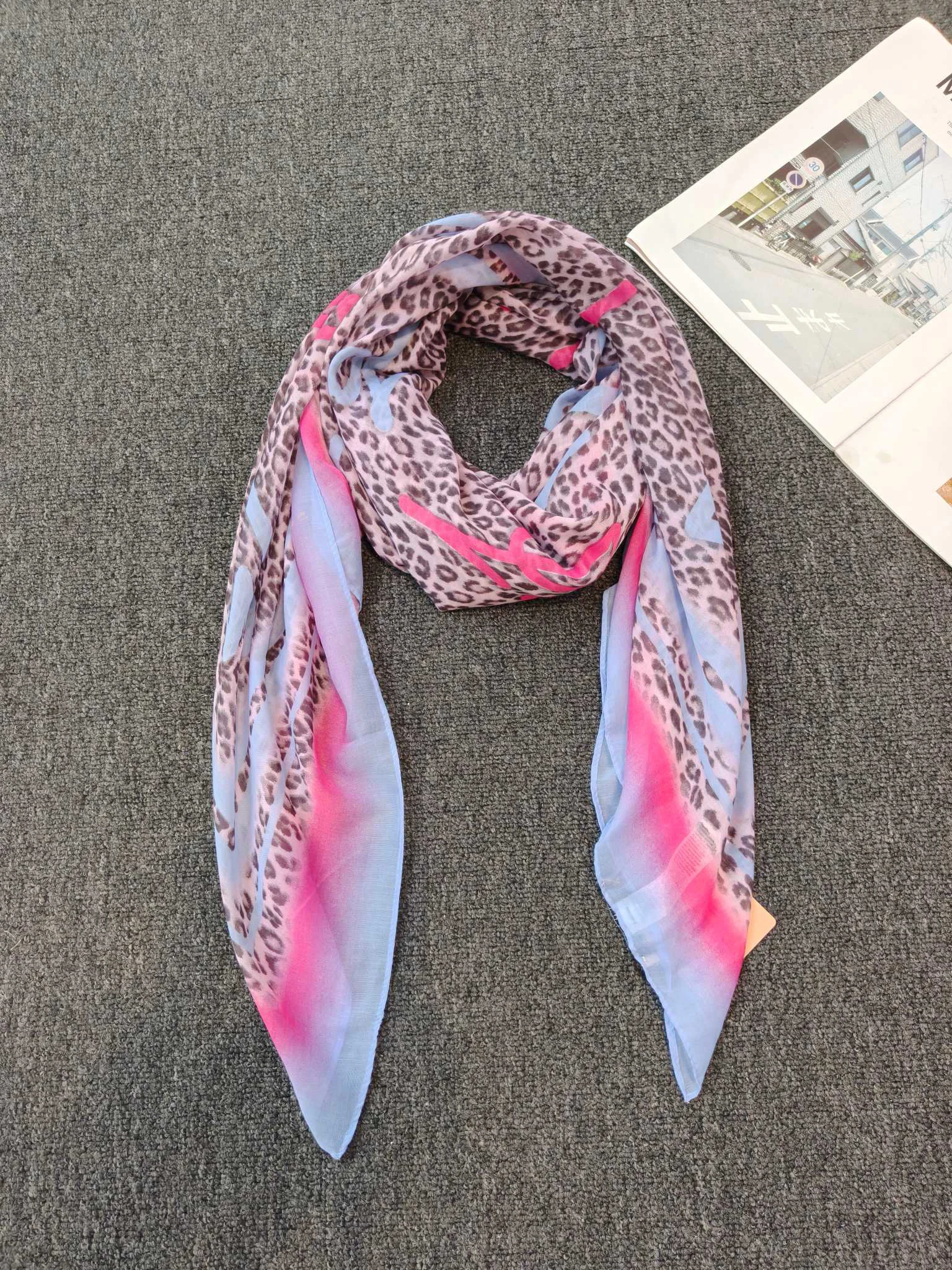 Foreign Trade Original Order Italian Scarf Fashion Trend Versatile Warm Sunshade Shawl Headscarf Printed Soft and versatile
