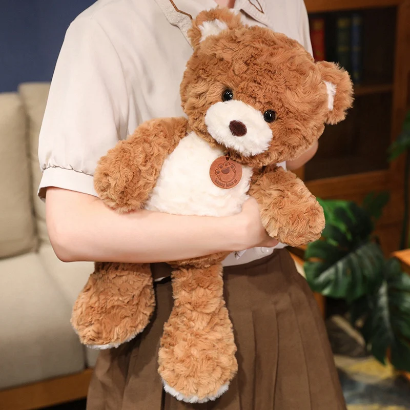 

35/50/80 см милый классический медведь плюшевые игрушки кавайный медведь коготь бирка ожерелье медведь плюшевая подушка мягкие куклы для детей подарок для девочек