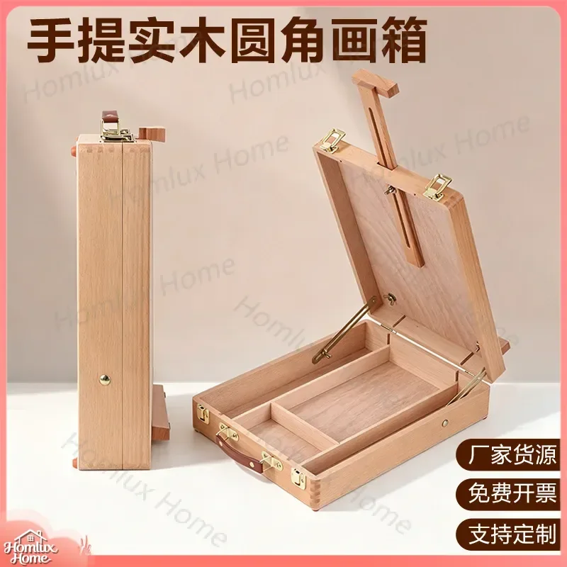 Portable Painting Box for Sketching Oil Painting Chinese Brush Art Supplies Art Toolbox Kids Desktop Easel Wooden Travel Art