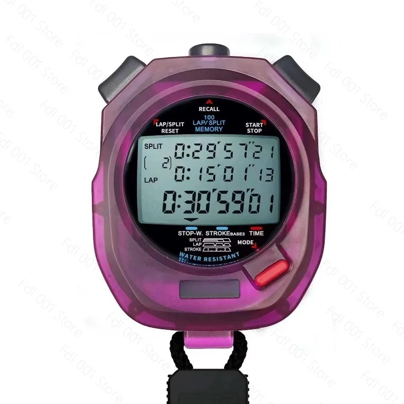 DT495D three rows of 100 memory stopwatch competition special coach referee waterproof