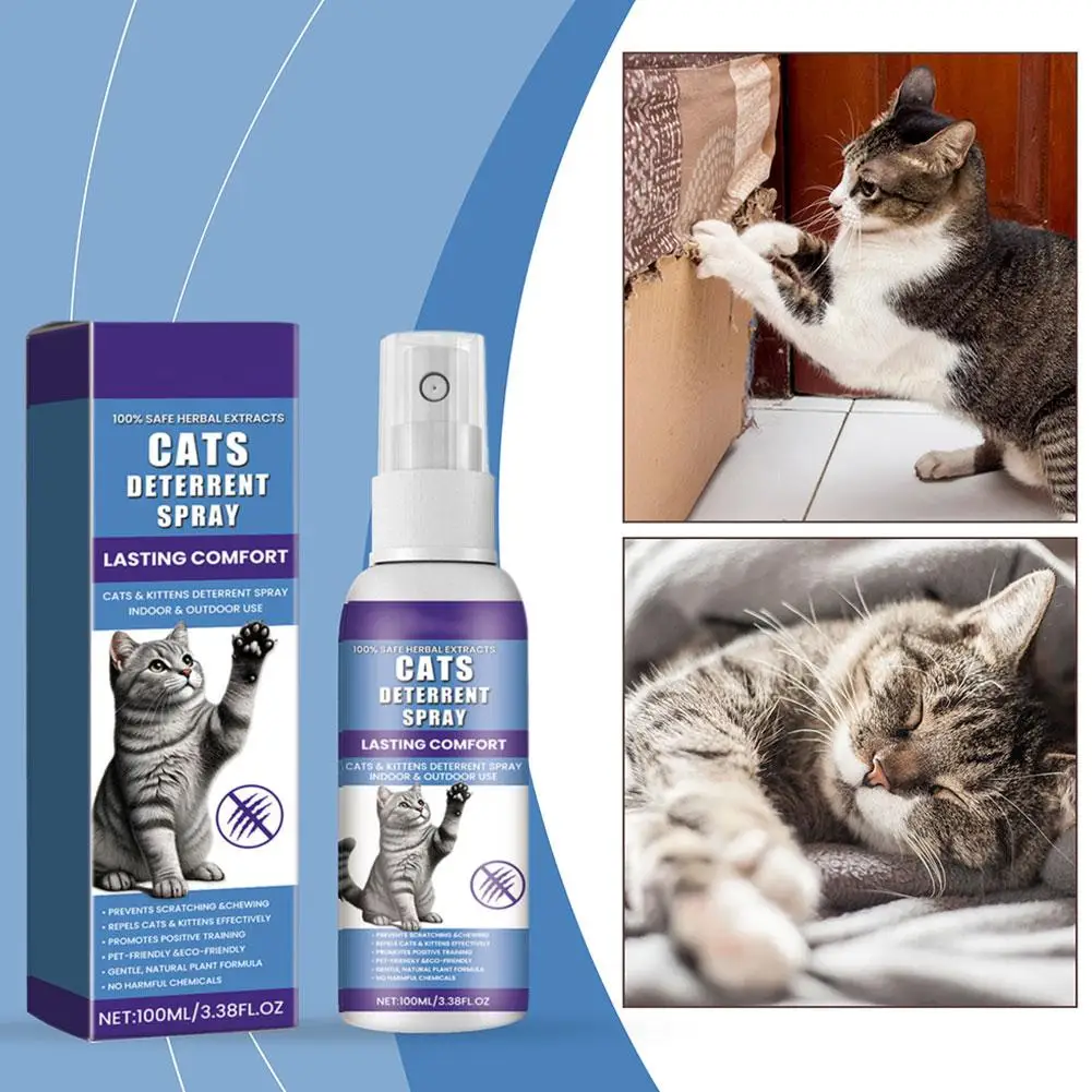 Cat Scratch Cleaner Spray Natural Scratch Training Aid Spray Non-irritant Cat Urine Prevention Repeller Furniture Protectors