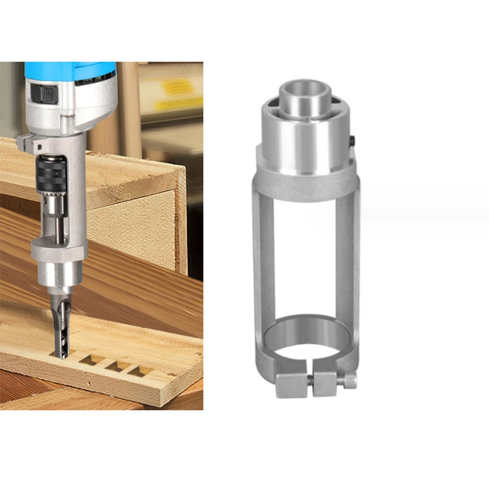 /Square /Hole /Drill Adapter Fixing Bracket Joint Mortiser For Hand Electric Drills Woodworking Tool Aluminium Alloy Silver