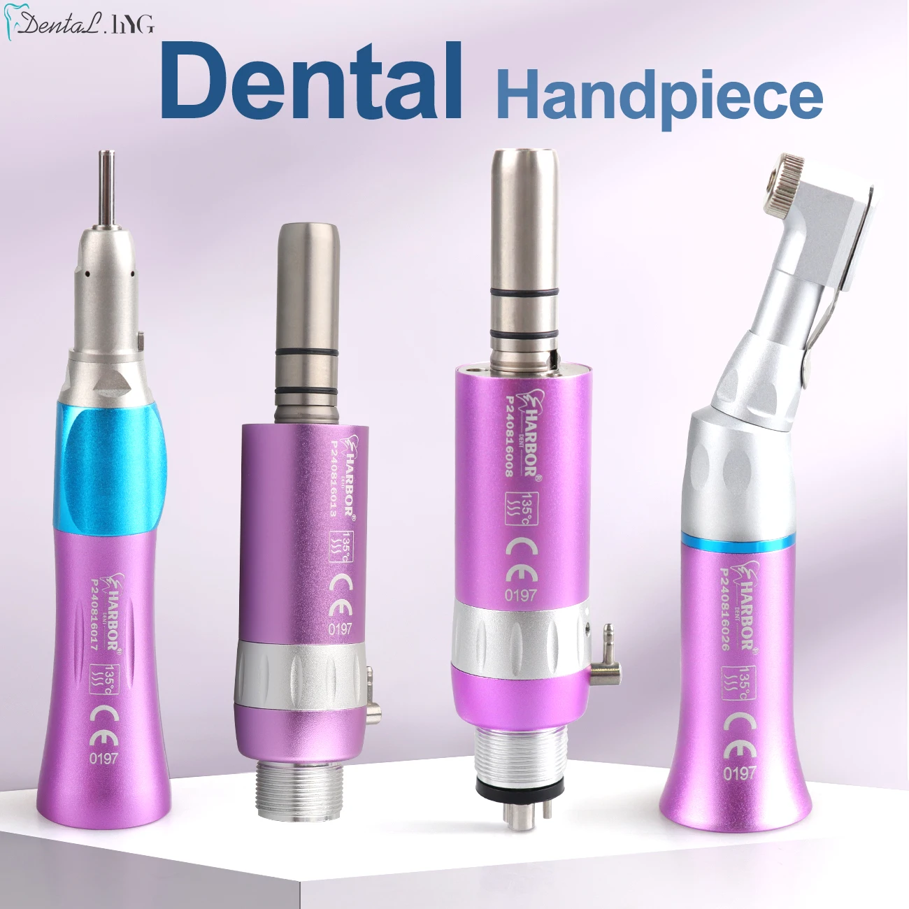 Dental Low Speed Handpiece Straight Contra Angle Single Water Spary Air Turbine 4 Hole 2 Hole Without LED 6 Colors To Choose