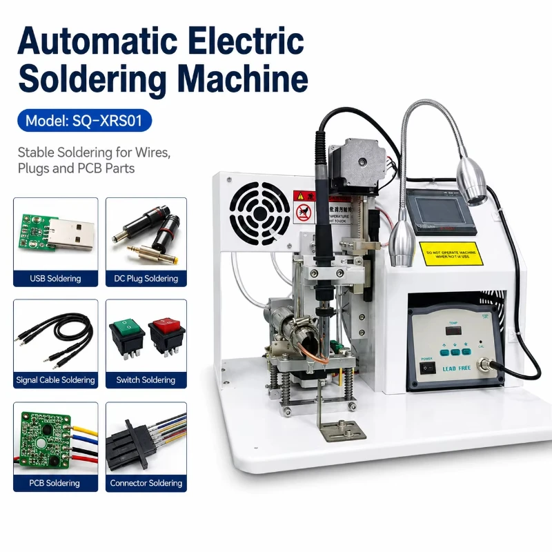 SQ-XRS01 Automatic Soldering Machine for Wire Harness USB DC Plug Switch Precision Welding Desktop