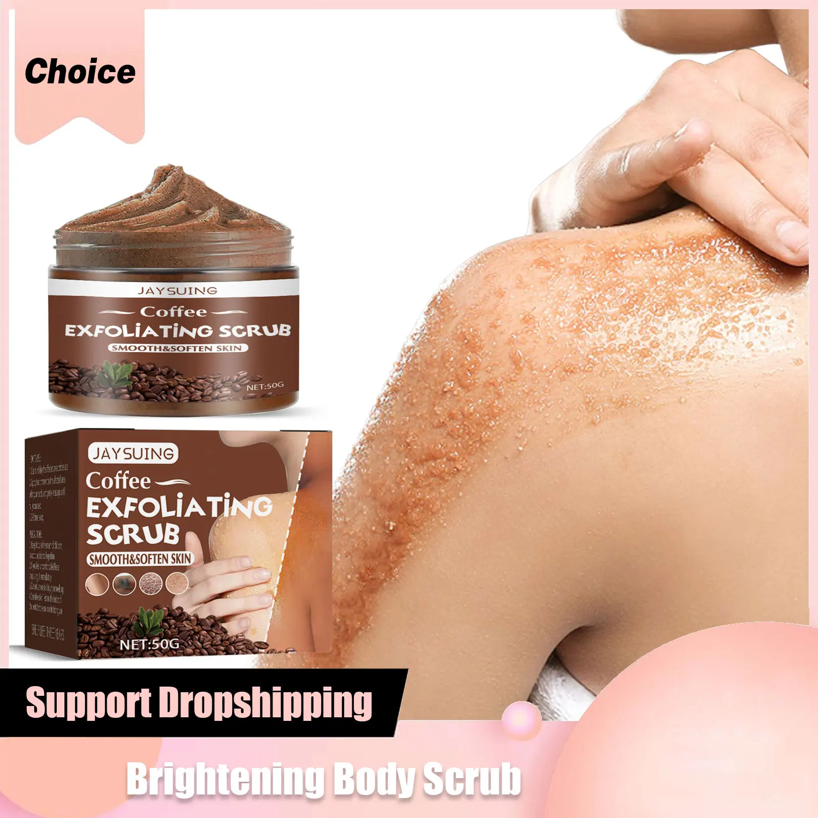 

Jaysuing Coffee Scrub Smooth Exfoliating Anti A-cne Soften Cutin Brightening Deep Cleaning Moisturizing Whi-tening Body Scrub