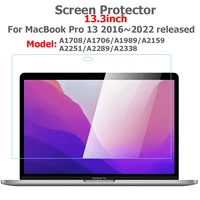 Protector de pantalla para MacBook Pro 13 2016-2022 lanzado modelo A1706 A1708 A1989 A2159 A2251 A2289 A2338 vidrio templado transparente