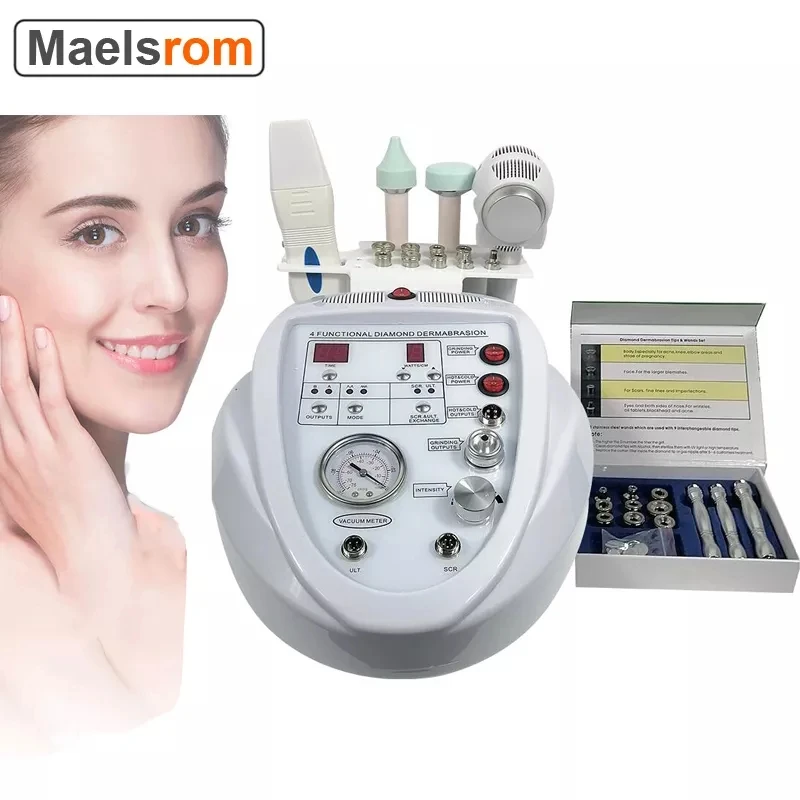 4 em 1 dermabrasion diamante microdermabrasion máquina do purificador da pele cuidados beleza máquina do rejuvenescimento da pele elevador da pele