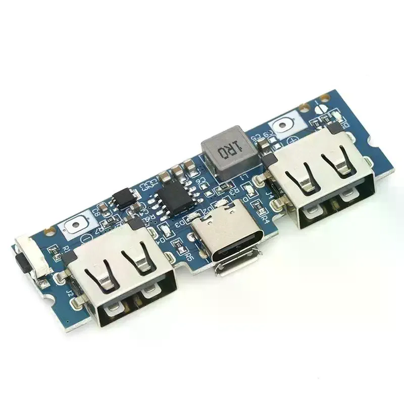 Lithium Battery Charger Board LED Dual USB 5V 2.4A Micro/Type-C USB Mobile Power Bank 18650 Charging Module Circuit Protection