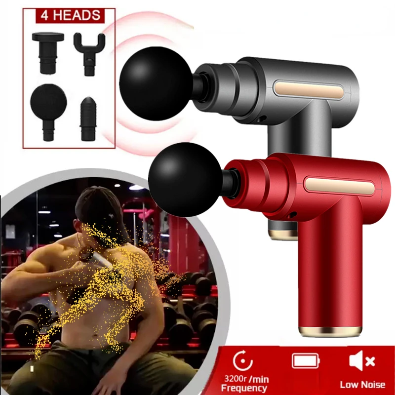 Body Relaxation Massager 6-Gear Vibration Fascia Gun Back Neck Relaxation Vibrating Gun Rod Massage Fitness Equipment Neck Grab