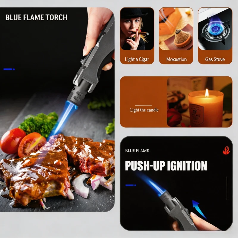 

Precision Control Heavy Duty Torch Lighter, Extreme Windproof Butane Jet, Versatile Tool for Barbecue Soldering Camping Crafts