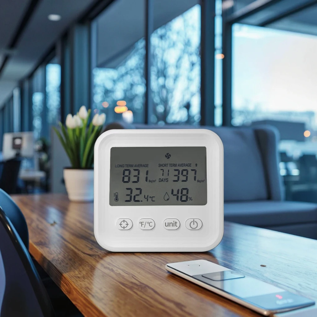 Tragbarer Radon-Detektor im Großhandel mit Echtzeit-Lesungen für präzise Kurz- und Langzeitluftqualitätsüberwachung in Häusern OEM