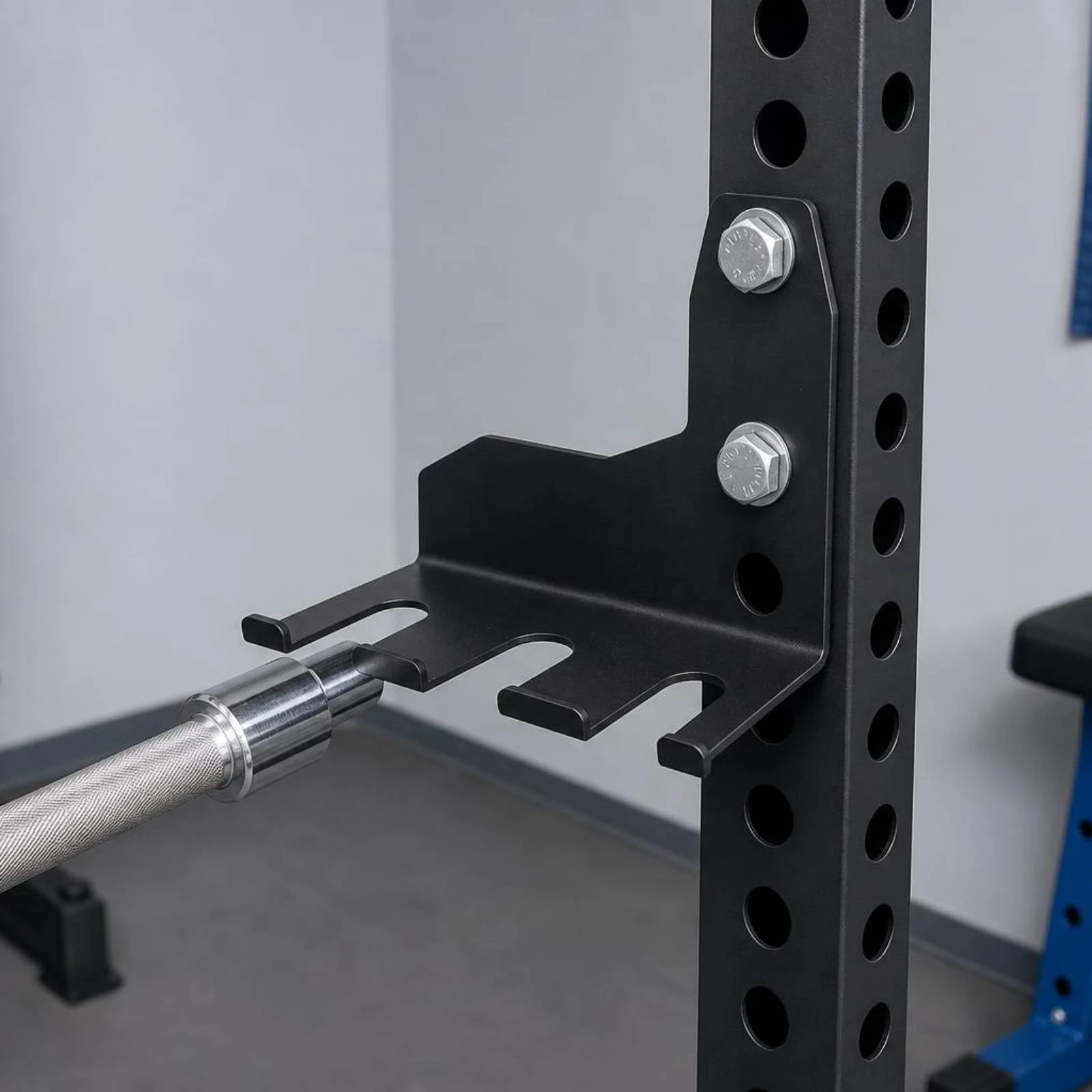 Barbell Storage Bracket Space-Saving Power Rack Mounted Barbell Hook Easy Installation Noise Reducing for Lifters, Home Gym