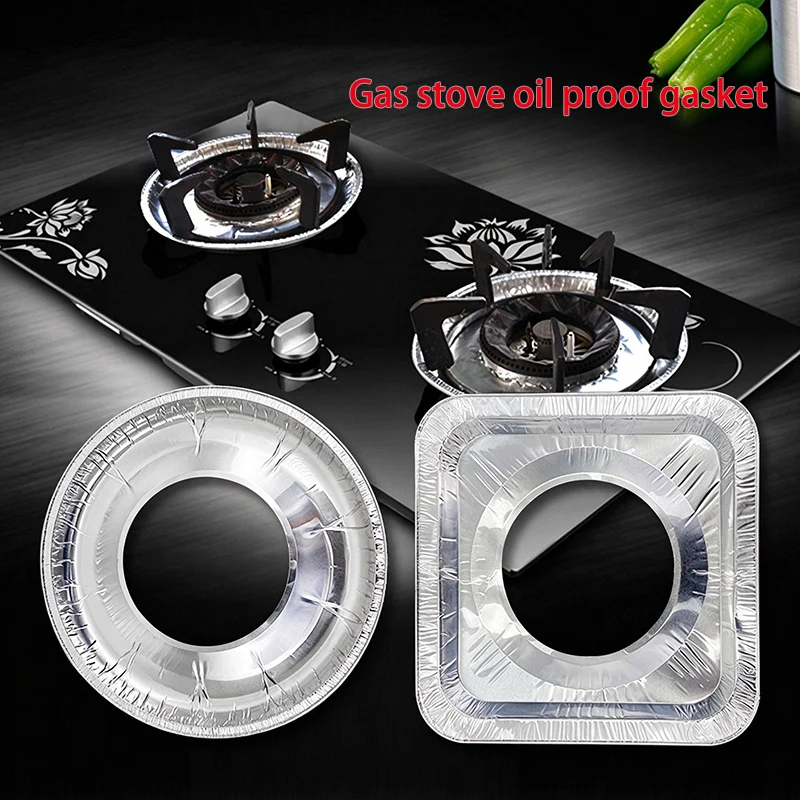 Aluminum Foil Gas Stove Oil-proof Pad High Temperature Resistant Oil Proof Burner Cover Kitchen Fireproof Gas Hob Protective Mat
