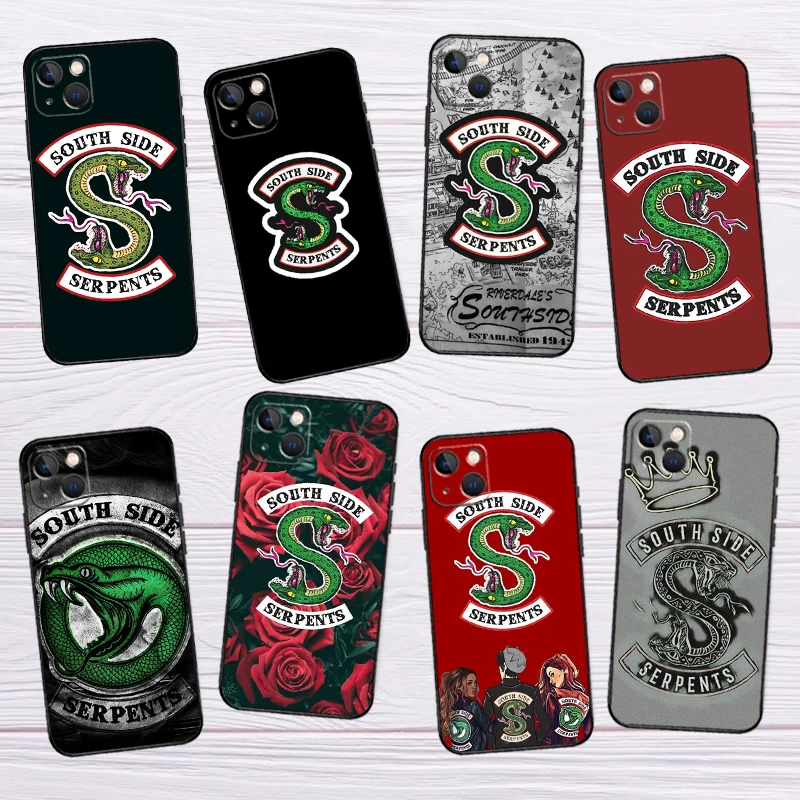 Riverdale South Side Serpents Phone Case For iPhone 16 12 15 14 11 Pro Max XS X XR Plus Phone Case For iPhone 16 13 Pro Max