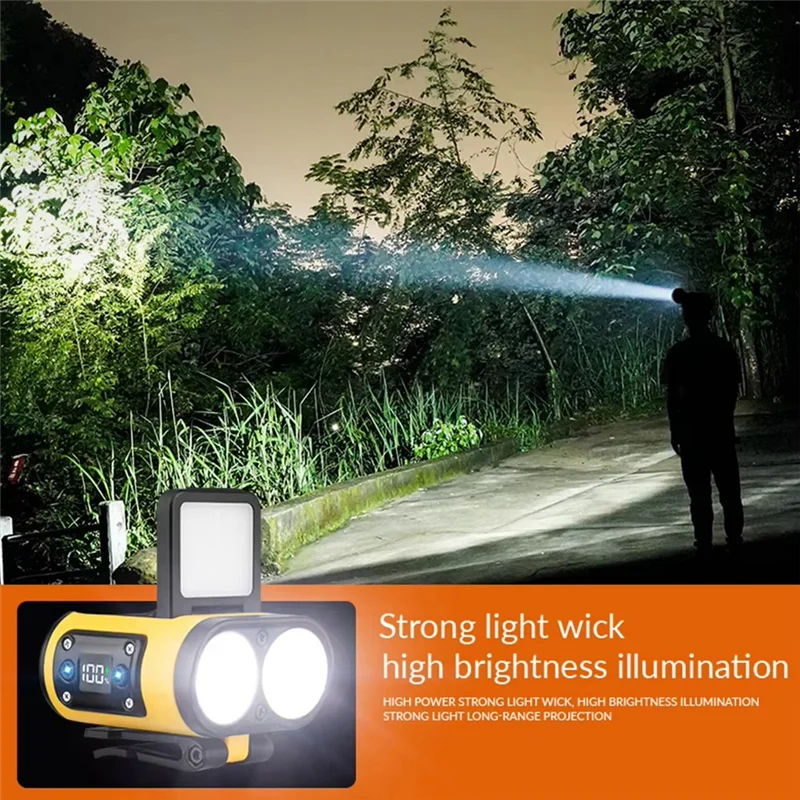 

ABUH-COB Cap Clip Rechargeable LED Headlamp Head Flashlight Headlight For Outdoor For Outdoor Fishing Camping Light