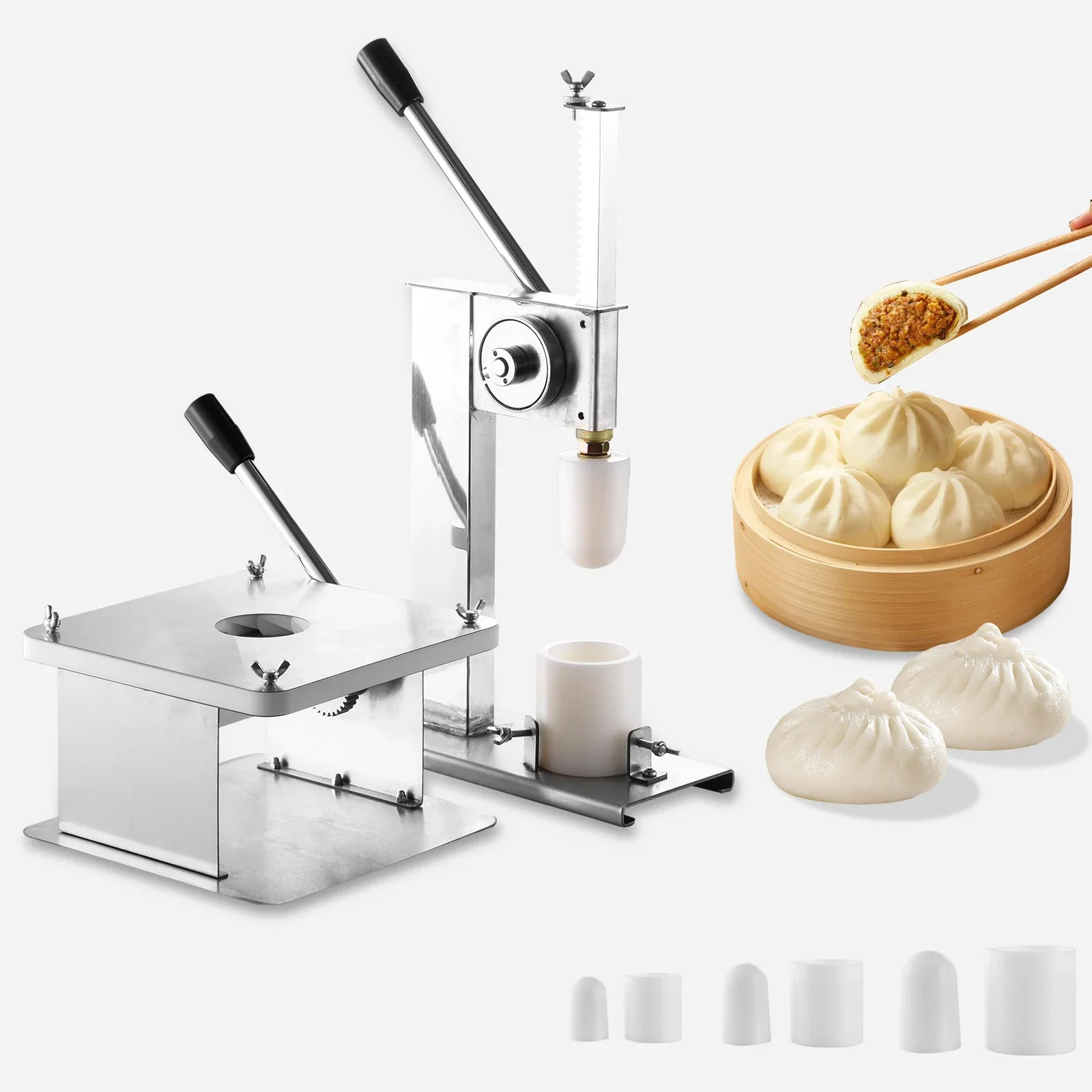 Maker Machine Semi Automatic Stainless Steel Buns Machine with Mold Stuffed Cooking Tool Sets Silver