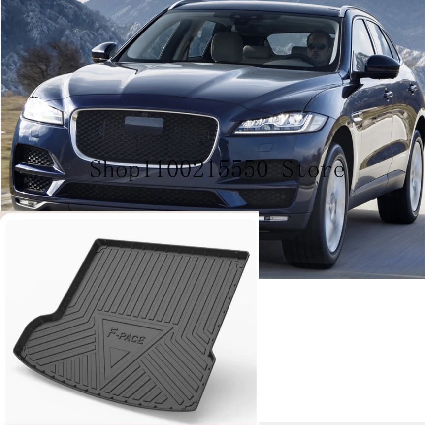 For Jaguar F-PACE 2016-2023 Black TPO Rubber Waterproof Luggage Mats Cargo Cushions Trunk Mat 1pcs Car Styling Accessories