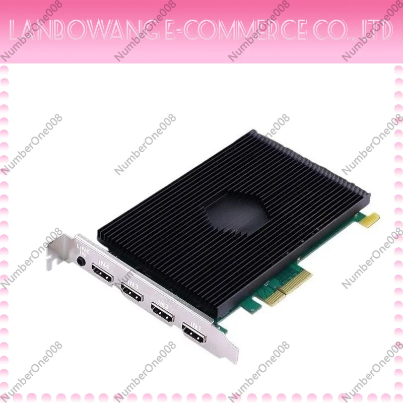4 Channel PCIe Internal HDMI Video Capture Card 4K 60Hz Multi Platform Live Streaming Capture Card Support Linux
