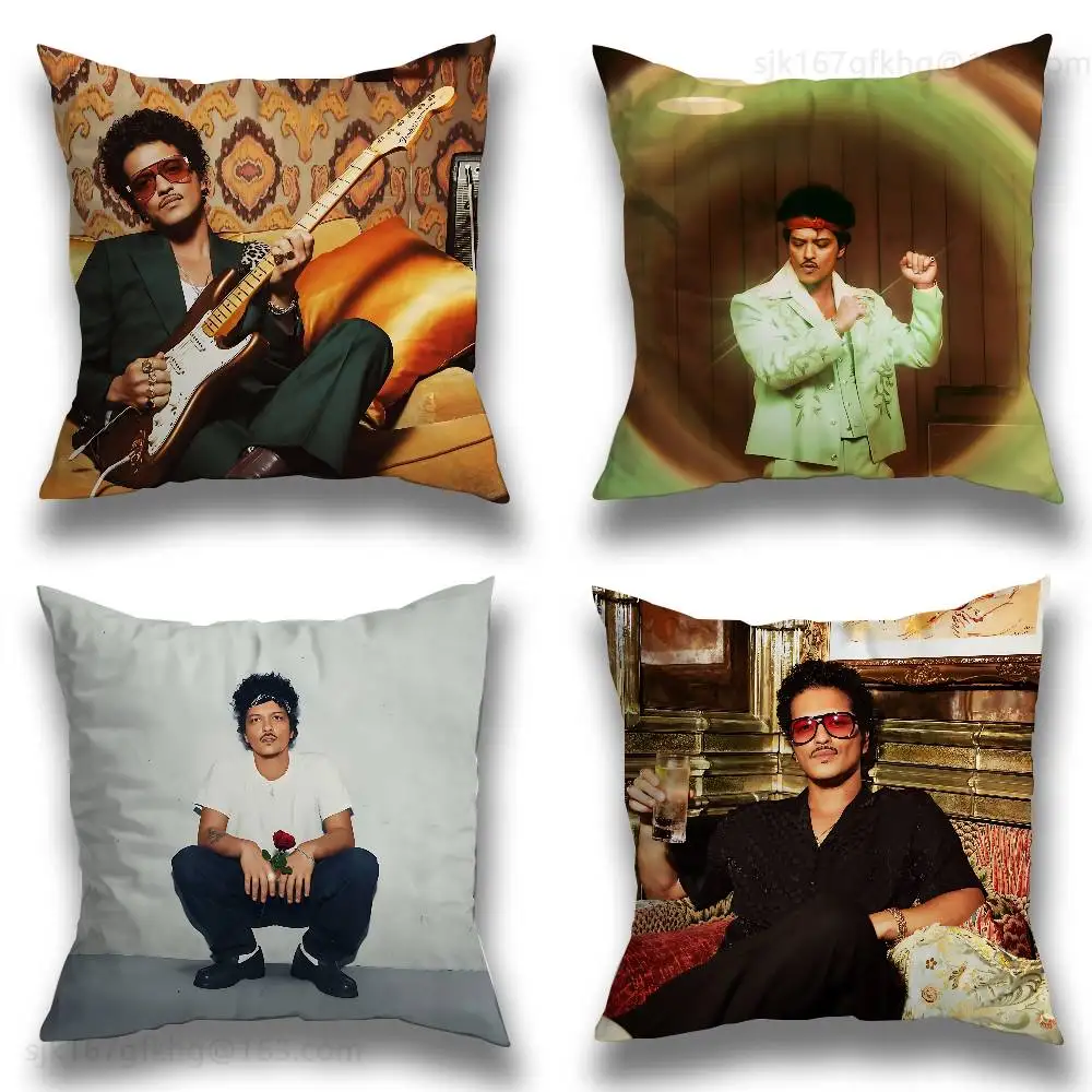 I Just Might B-Bruno Mars Pillow Case Square Double-Sided Printing Short Plush Sofa Cushion Cover Bedroom Bedside Pillow