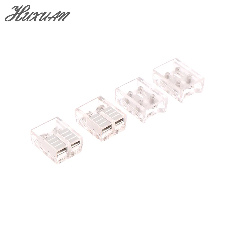 

2Pin LED Strip Buckles IP20 COB Transparent Free Welding High Density Connector Terminal For 8/10mm LED Strip Fixing Connector