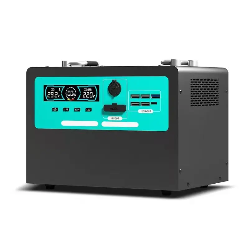 Portable Power Station 1500W LiFePO4 2240Wh Pure Sine Wave Solar Generator AC Car Gas Generator Charging Camping Emergency Power