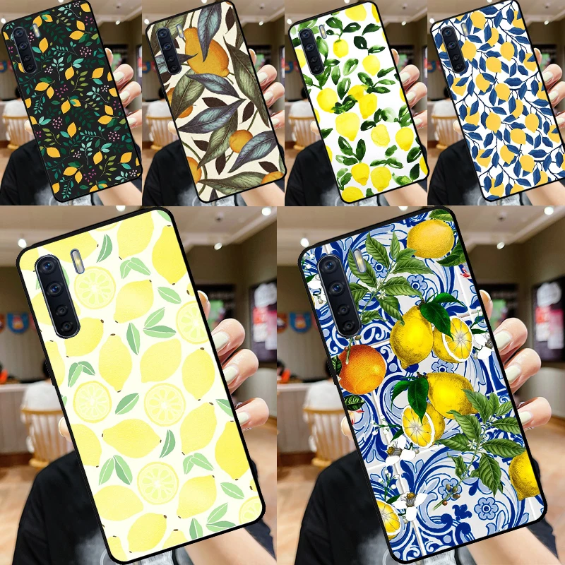 Summer Fruit Lemon For OPPO A74 A54 A94 A15 A17 A77 A79 A58 A78 A98 A5 A9 A16 A76 A96 A52 A72 A53S A57S Case