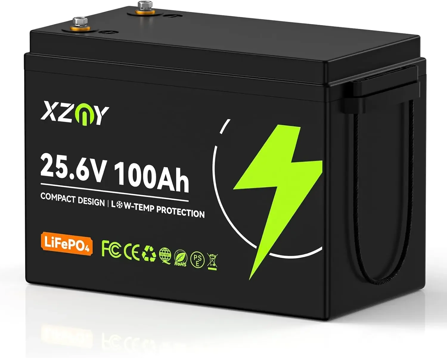 BestsellingCompact 24V 100Ah Lithium Battery, 24V 100Ah LiFePO4 Battery 5000+ Cycles, Built-in 100A Low Temperature Protection B