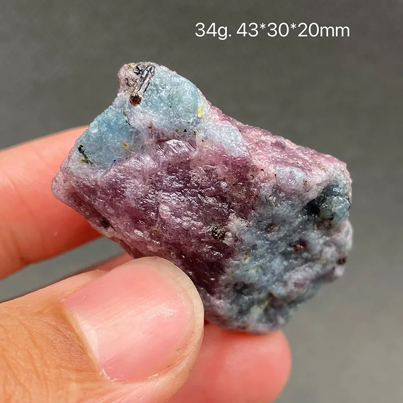 

100% редкий натуральный рубин и аквамарин, образцы минералов, камни, украшение для дома, целебные хрустальные бусины из Мьянмы