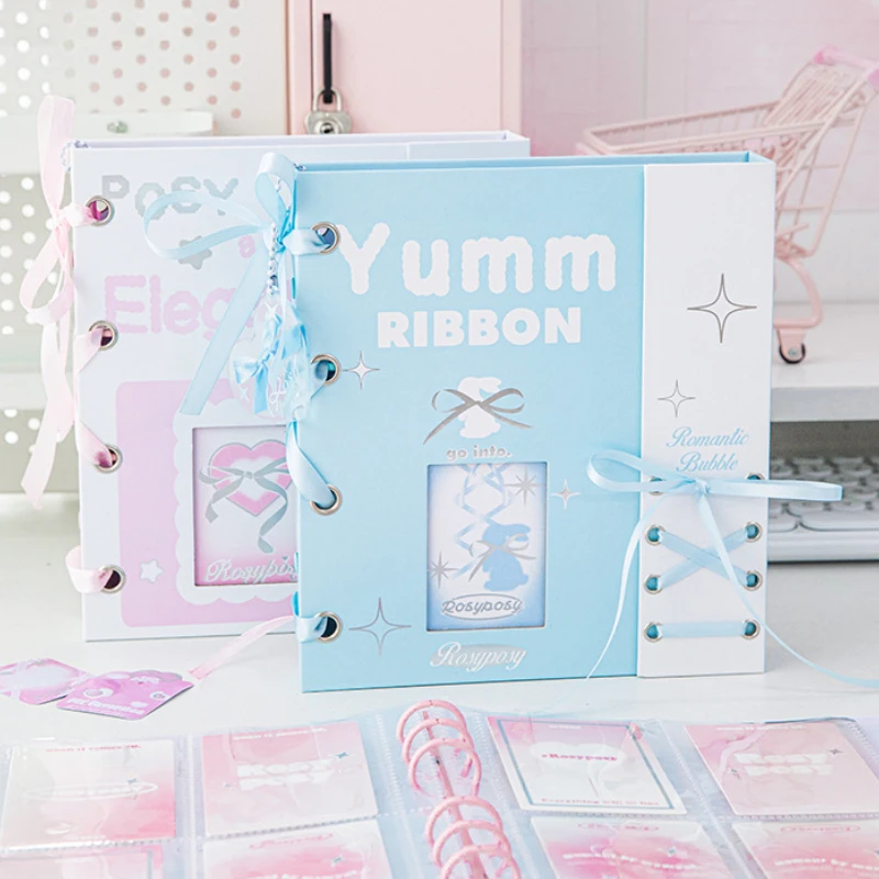 

Soft Ribbon Series Photo Album Magnet Kpop Photocard Binder 160 Pockets Large Capacity Picture Album Gifts for Girls 2024 New