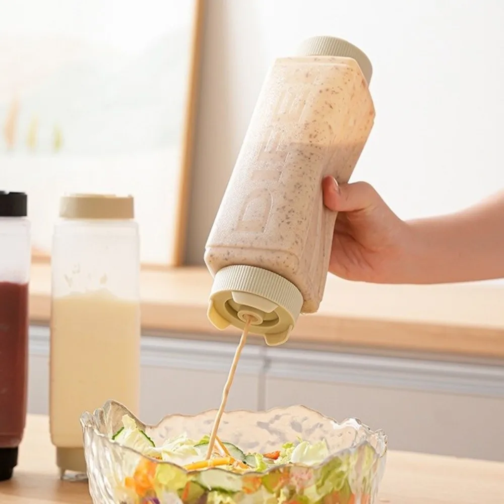 Double Head Squeeze Sauce Bottle In First Out First Large Capacity Squeeze Bottles 720ml Plastic Salad Dressing Bottle