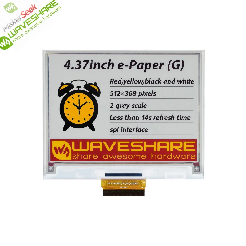 

Makerseek & Waveshare 4.37inch e-Paper (G)-SKU-22753-Price without Shipping fee